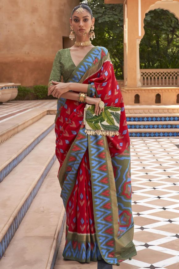 Buy Red Patola Silk Saree Online