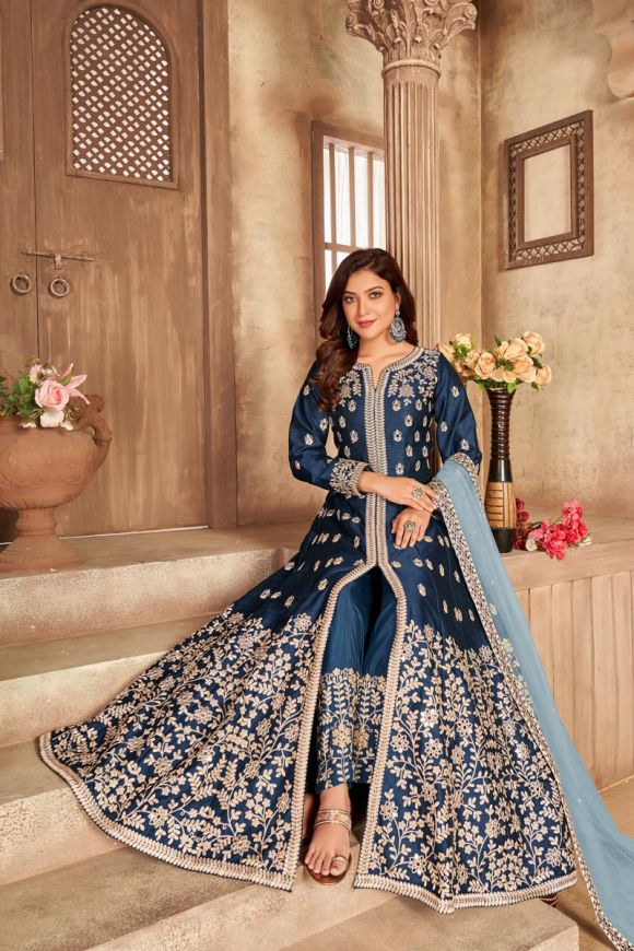 Buy Blue Songbird Anarkali Suit Set online in India