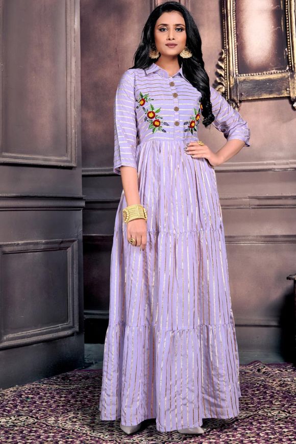 Shop Online Girls Lavender Sleeveless Floral Applique Party Dress at ₹1049-pokeht.vn