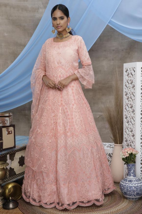 Vintage Mildred Davis Pink Lace Tulle Net Strapless Formal Gown Dress