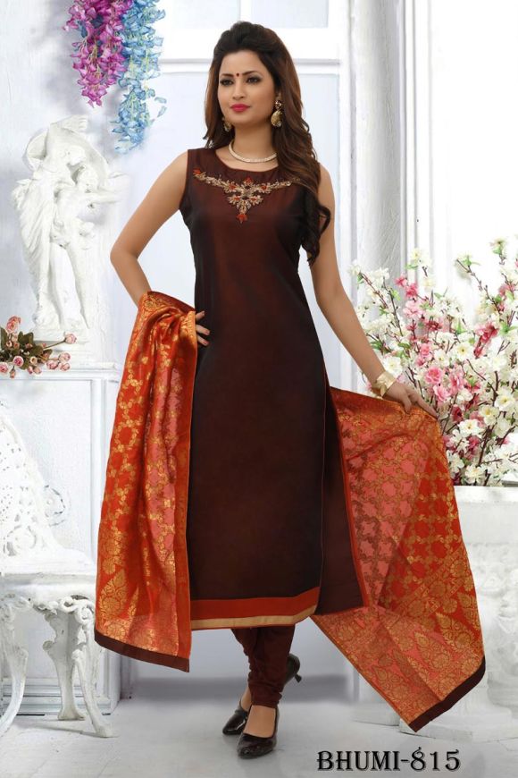 Brown #Colour #Combination Ideas Suits #Kurtis | #Chocolate Colour  Combination #Dresses | Fa… | Combination dresses, Embroidered party dress,  Bollywood style dress