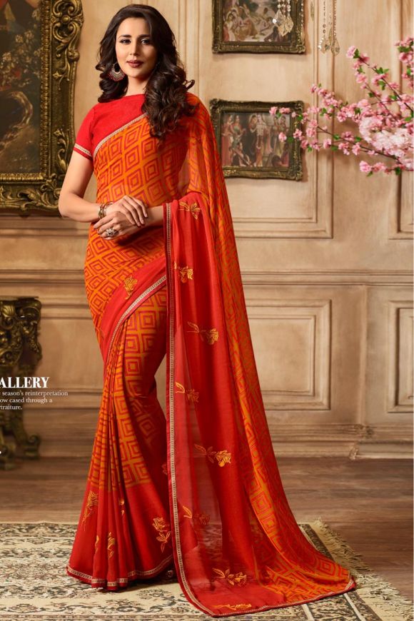 Orange Zari Woven Silk Embroidered Wedding Saree - Sarees Designer  Collection
