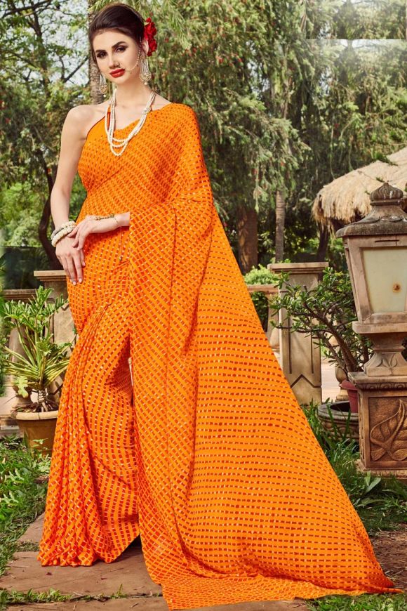 Buy Peach Crepe 60 Gms Printed Floral Embroidered Saree With Blouse For  Women by Tarun Tahiliani Online at Aza Fashions.