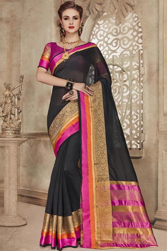 Buy online Women's Bordered Pink Colored Saree With Blouse from ethnic wear  for Women by B4me.com for ₹599 at 70% off | 2024 Limeroad.com
