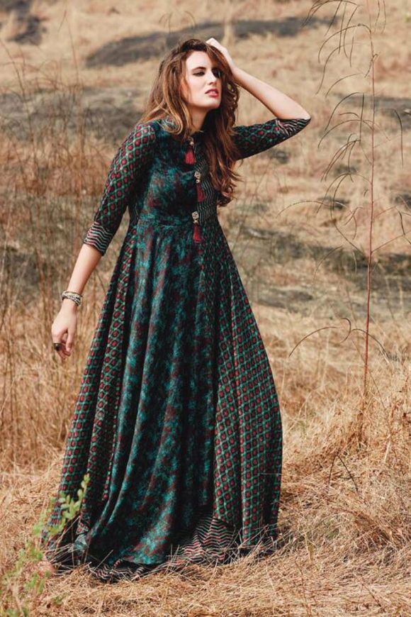 Indo Western Skirt Dress & Unstitched Silk Top – SNAZZYHUNT