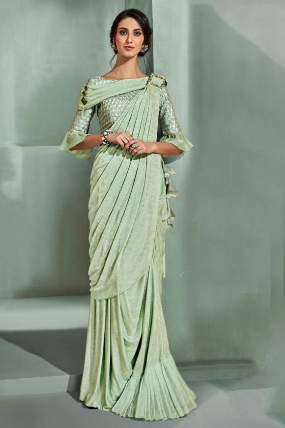 Redy To Wear 1 Minute Saree With Georgette Fabrics and Sequence Work-atpcosmetics.com.vn