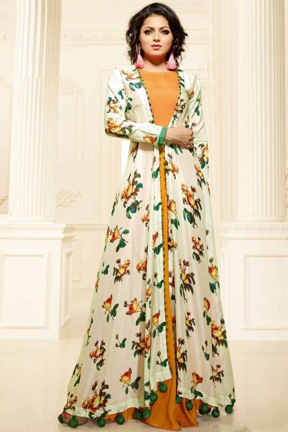Indian Women New BEAUTIFUL Style Gold Foil Printed Cotton Kurta Kurti Dress  Top | eBay