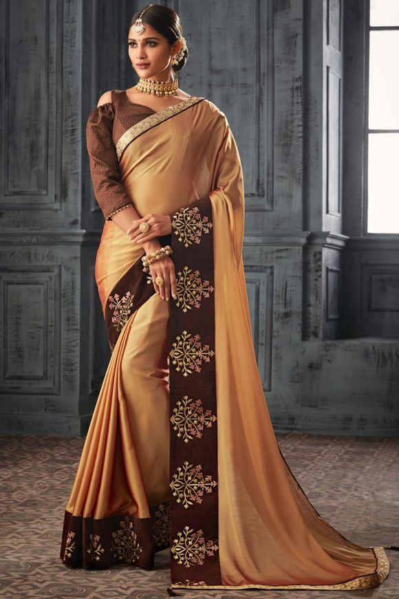 Brown Saree - Free Shipping on Brown Indian Saree Online in USA