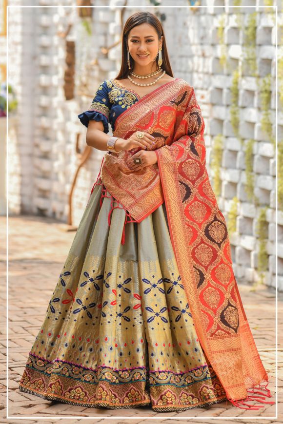 Suave Weaving Banarasi Silk Trendy Lehenga Choli
