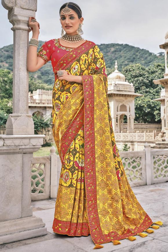 Pink Kanjivaram Saree with Matching Designer Blouse for wedding – rooprekha