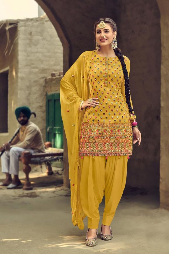 Buy online Yellow Embroidered Layered Ethnic Dress from ethnic wear for  Women by Mahika for ₹2989 at 79% off | 2024 Limeroad.com