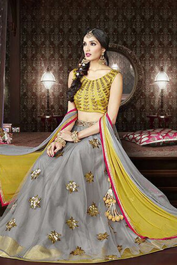 Flower Embroidery Choli Suit... | New saree blouse designs, Cotton kurti  designs, Function dresses
