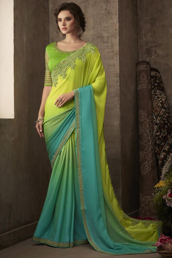 Chiffon deals silk saree