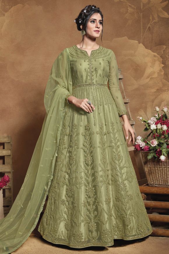 Share 201+ green colour dress best