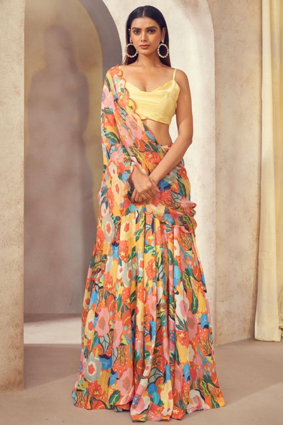 Dusty Rose Saree W/ Readymade Blouse | Readymade blouse, Saree, Saree trends