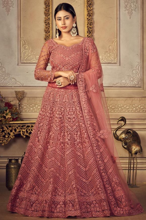 Nirmal Creations Best & Pure Silk Red Embroidered Designer Bridal Lehenga -  Nirmal Creations | Nirmal Creations