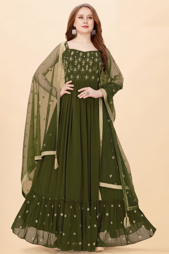 VK Fashion Women Gown Dupatta Set - Buy VK Fashion Women Gown Dupatta Set  Online at Best Prices in India | Flipkart.com