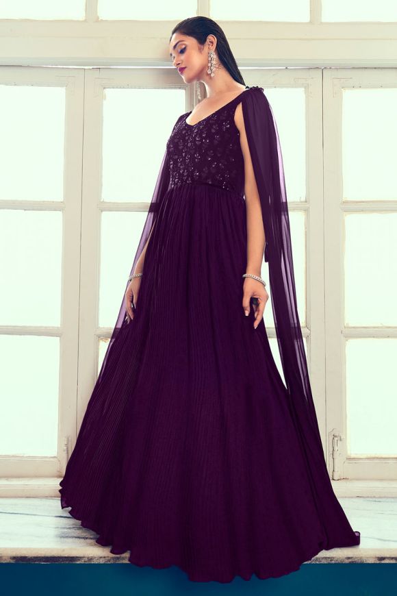 Purple/Violet Color Dress Designing Ideas||Purple Color Combination  Ideas||New Collection | Gowns, Designer gowns, Net gowns