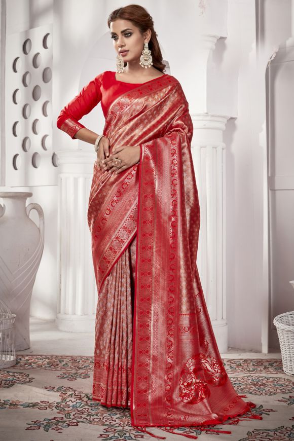 Shahi Tukda Tissue Saree w/ Blouse Piece – Studio East6