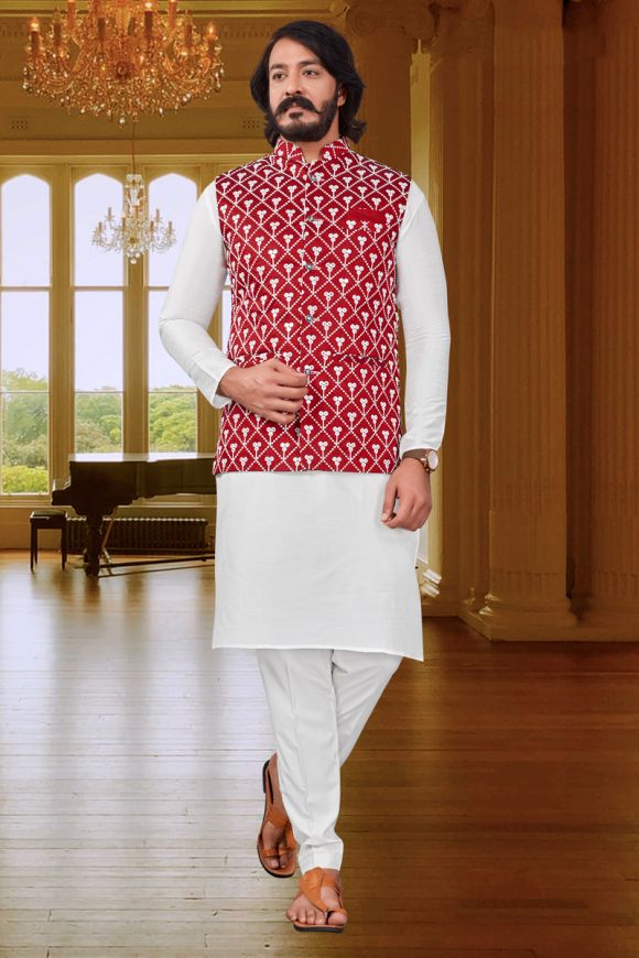 VM Men Kurta Pyjama Ethnic Jacket Set - Buy VM Men Kurta Pyjama Ethnic  Jacket Set Online at Best Prices in India | Flipkart.com