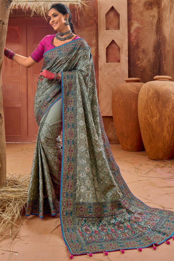 Banarasi Georgette Bandhani Saree – Khinkhwab