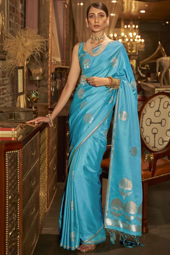 SM Sky Blue Hospital Ladies Staff Saree, 5.5 m (separate blouse piece) at  Rs 300 in Solapur