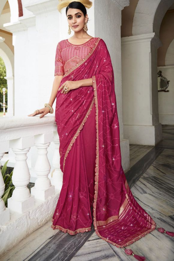 Buy RM TEXTILE Woven Bollywood Cotton Linen, Cotton Silk Pink Sarees Online  @ Best Price In India | Flipkart.com