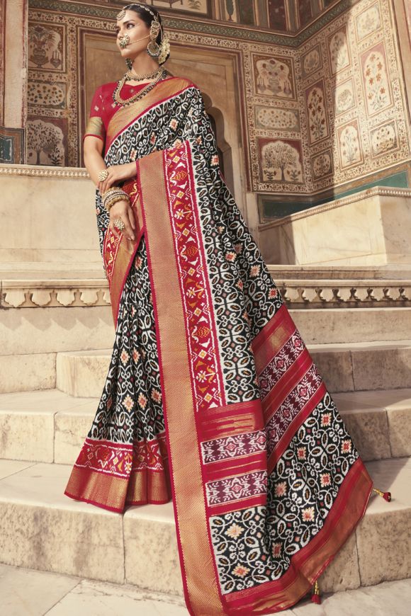 Patola Saree in Wine colour 458C