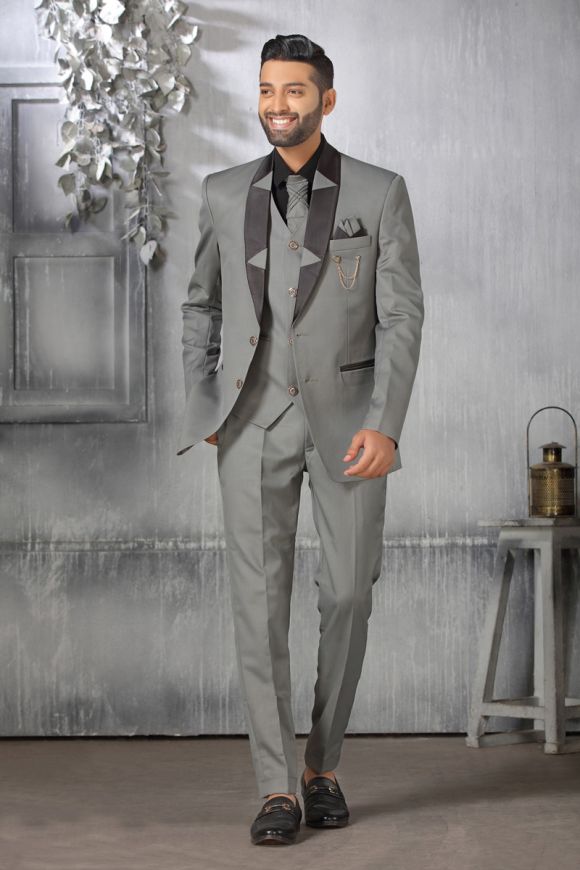Dobell Grey Herringbone Slim Fit Suit Jacket | Dobell