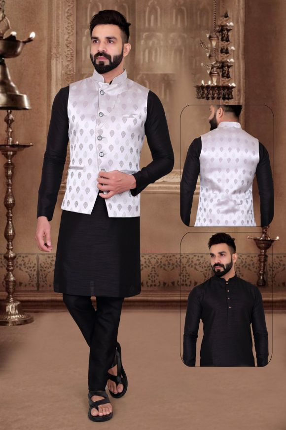 Wedding Special Kurta Pajama With Nehru Jacket Set - Faisal Outfits ! Best  Man's Clothing
