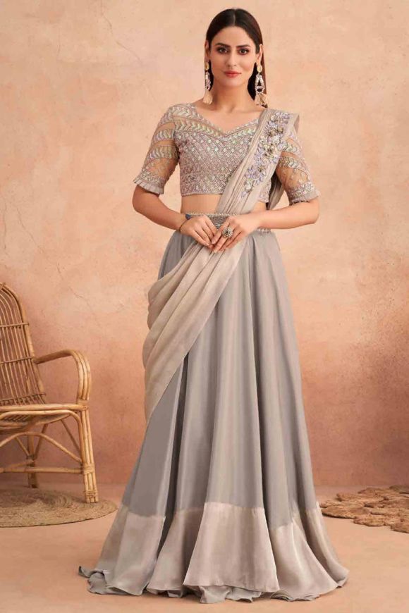 Expensive | Lehenga Style Fancy Fabric Saree and Lehenga Style Fancy Fabric  Sari online shopping