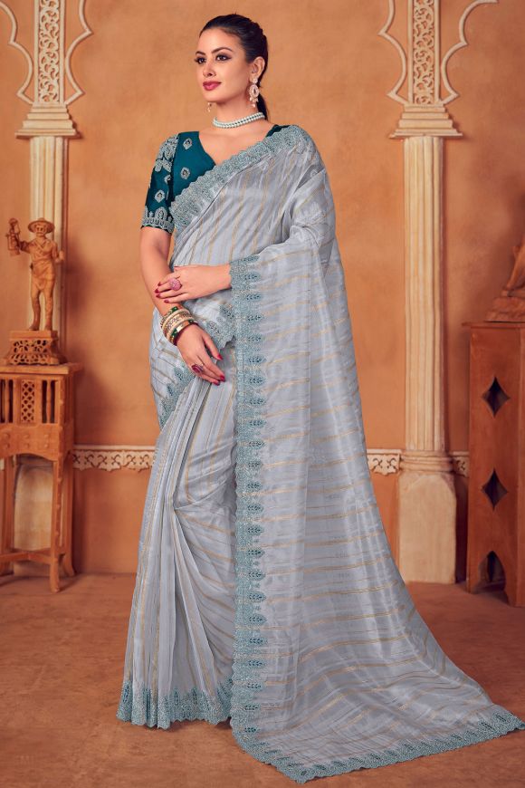 Grey Color Pure Soft Silk Saree With Copper Zari & Blouse Lining Border at  Rs 549 | Fancy Sarees in Surat | ID: 2850298086712