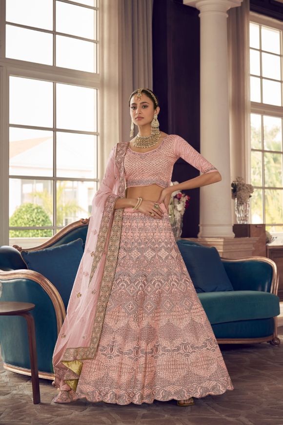 Amazon.com: Indian Women Georgette Embroidery Party Designer Lehenga Choli  Dupatta Fancy Traditional Ready To Wear Wedding Dress 7161 (Baby Pink,  X-Small) : Clothing, Shoes & Jewelry