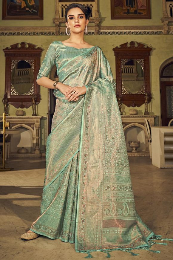 Buy Green Sarees for Women by Marziyaa Online | Ajio.com